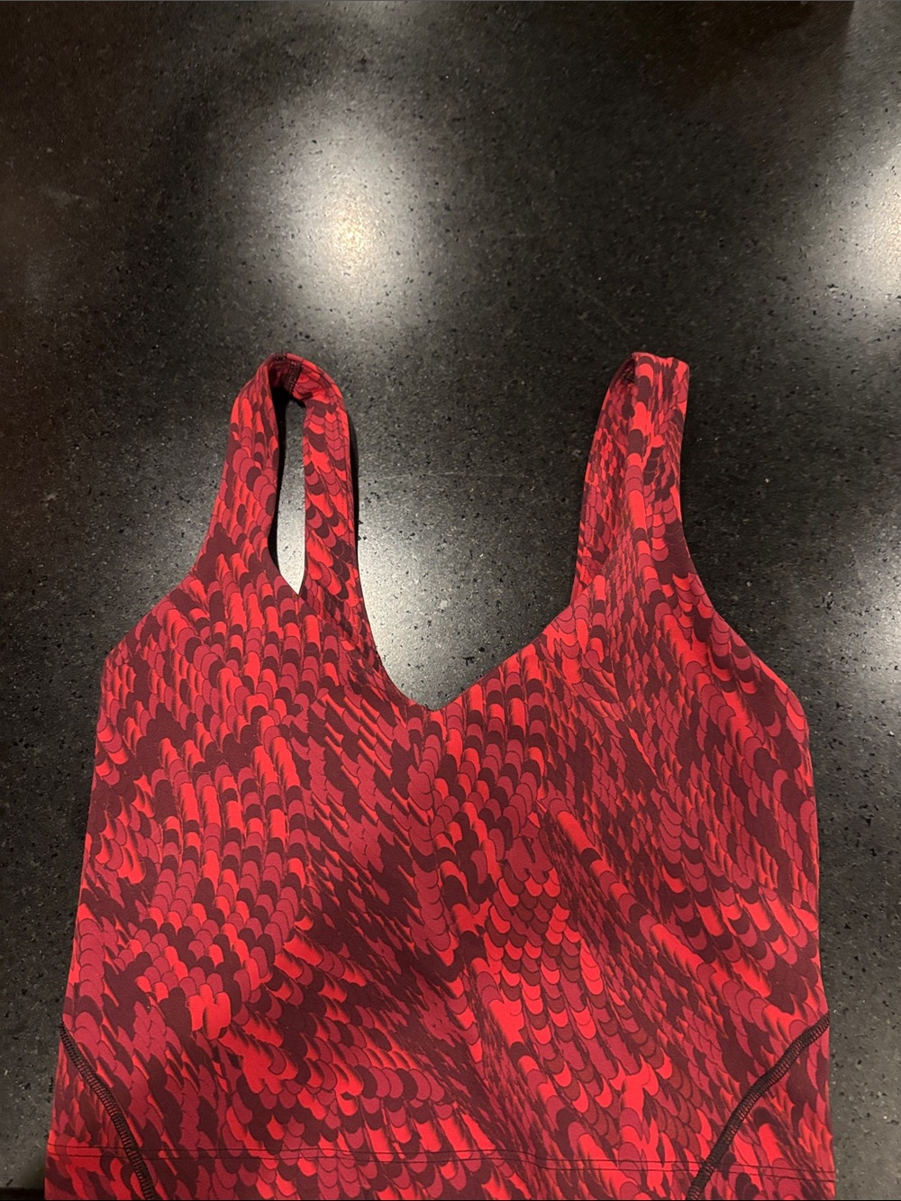 lululemon athletica Red & Dark Patterned Tank Top